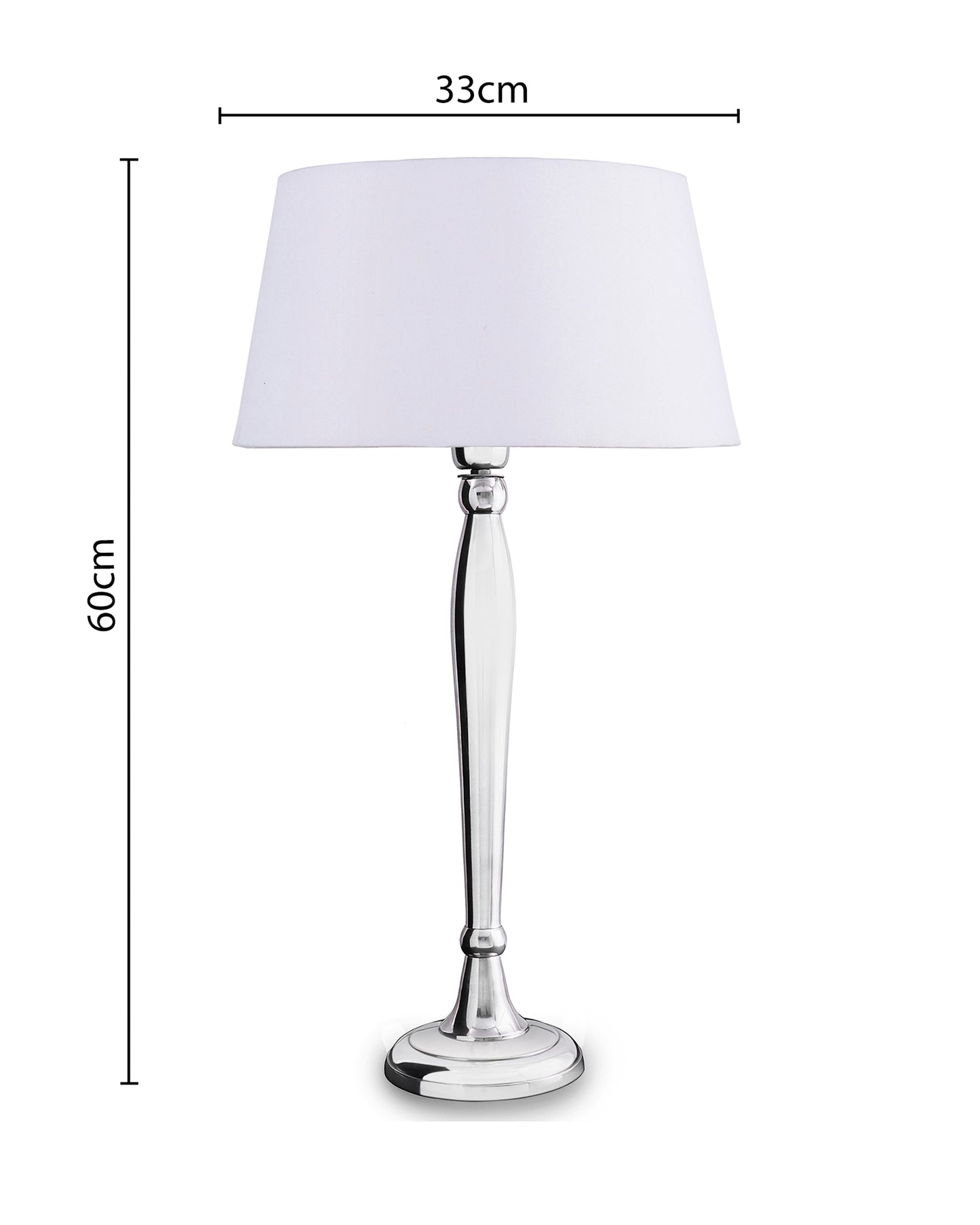 Royal Ovoid chrome lamp with shade