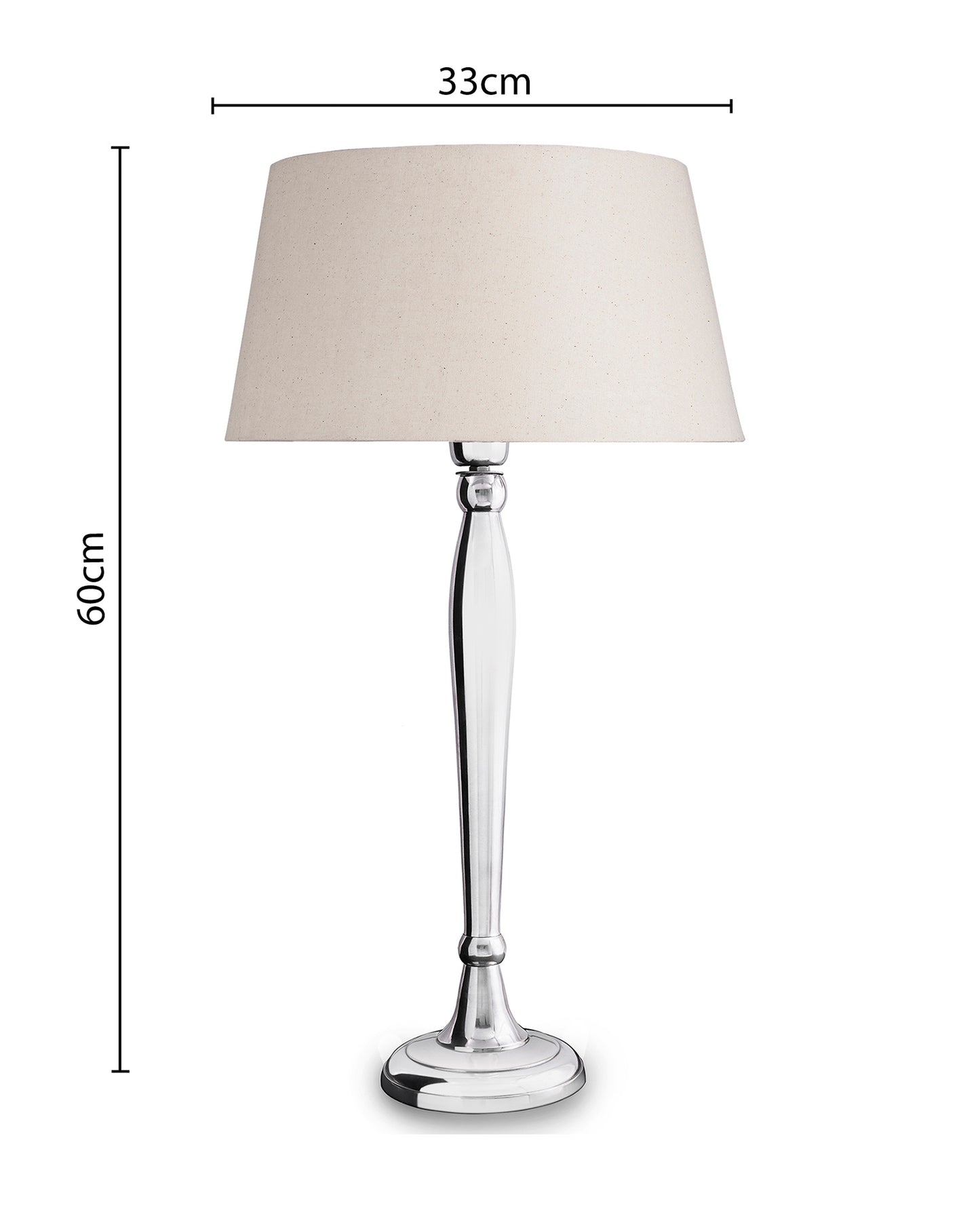 Royal Ovoid chrome lamp with shade