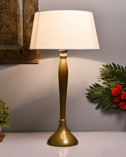Royal Ovoid gold brushed lamp with shade