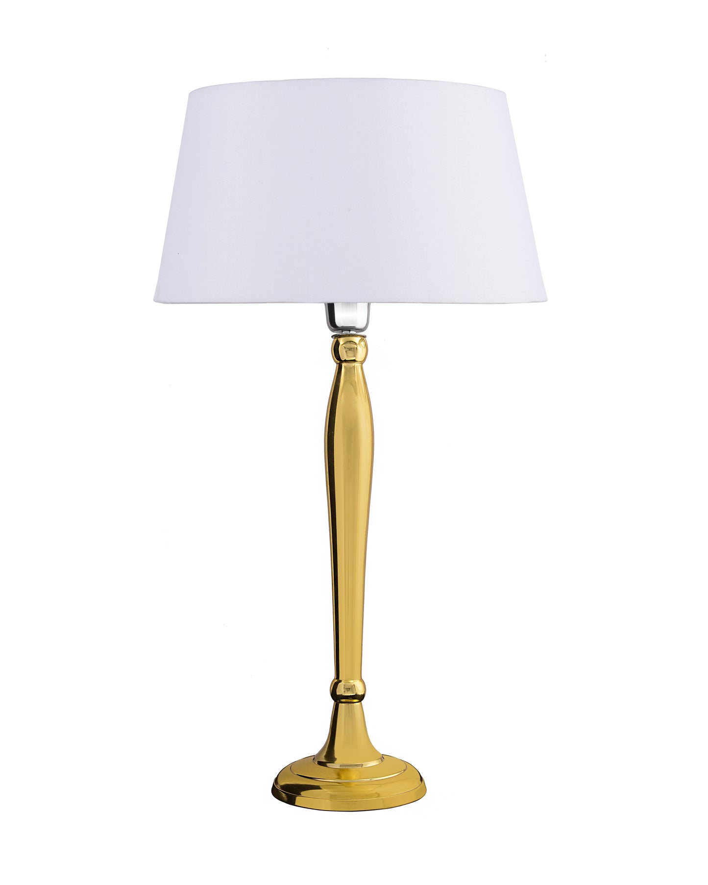 Royal Ovoid gold brushed lamp with shade