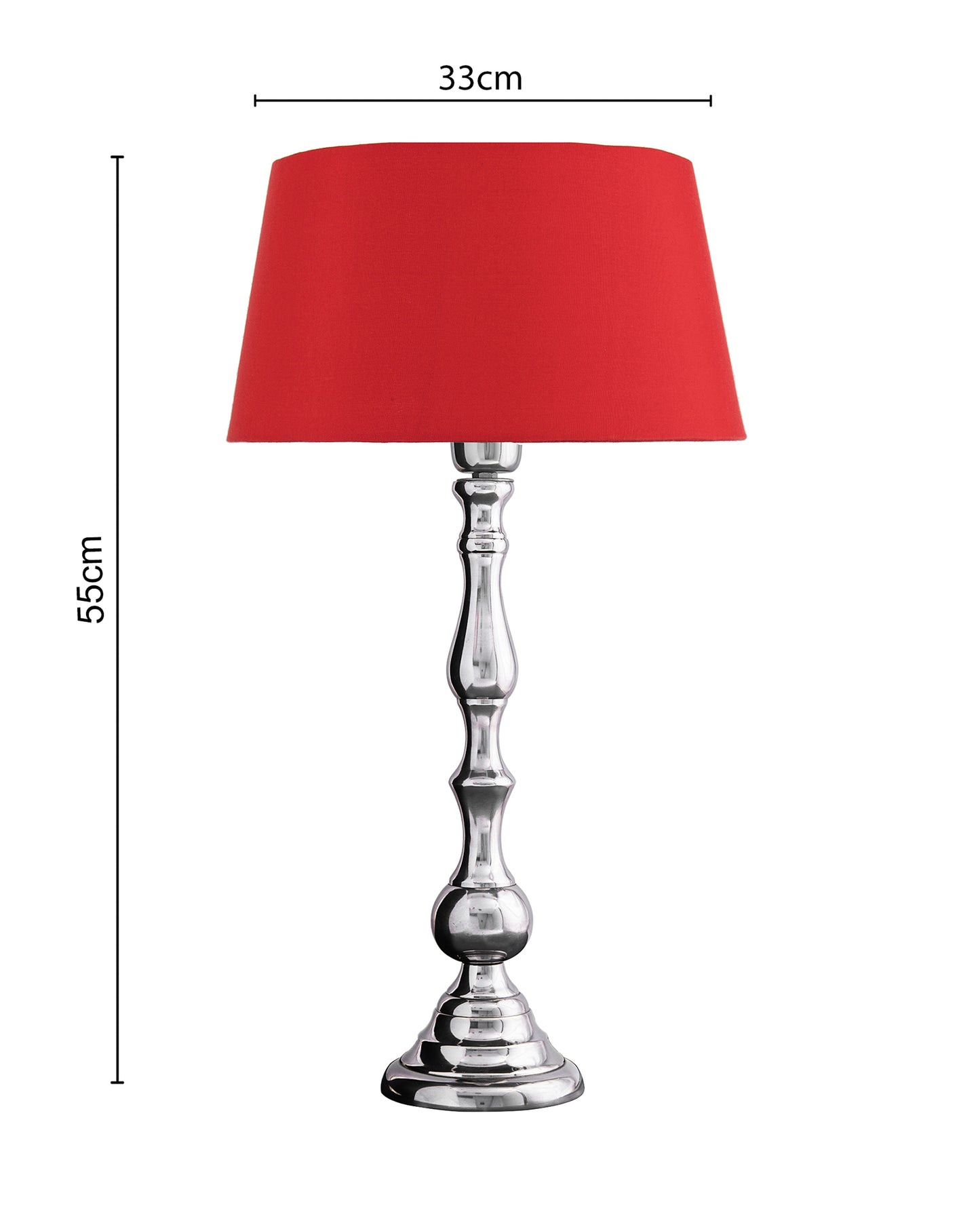 Teardrop chrome lamp with shade