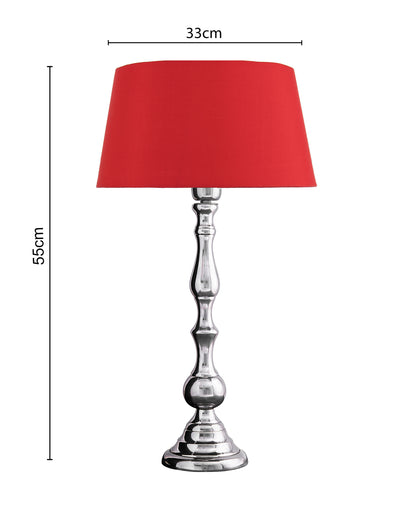 Teardrop chrome lamp with shade