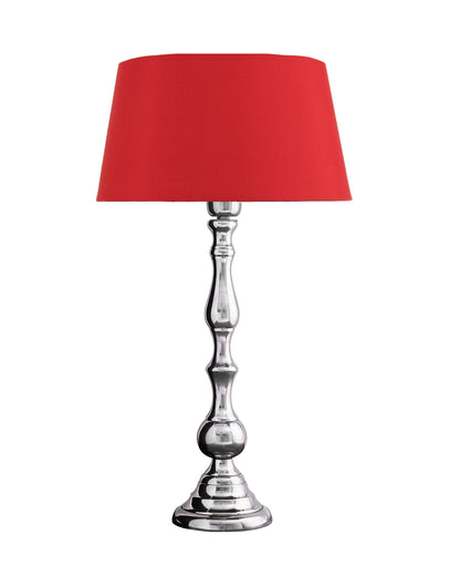 Teardrop chrome lamp with shade