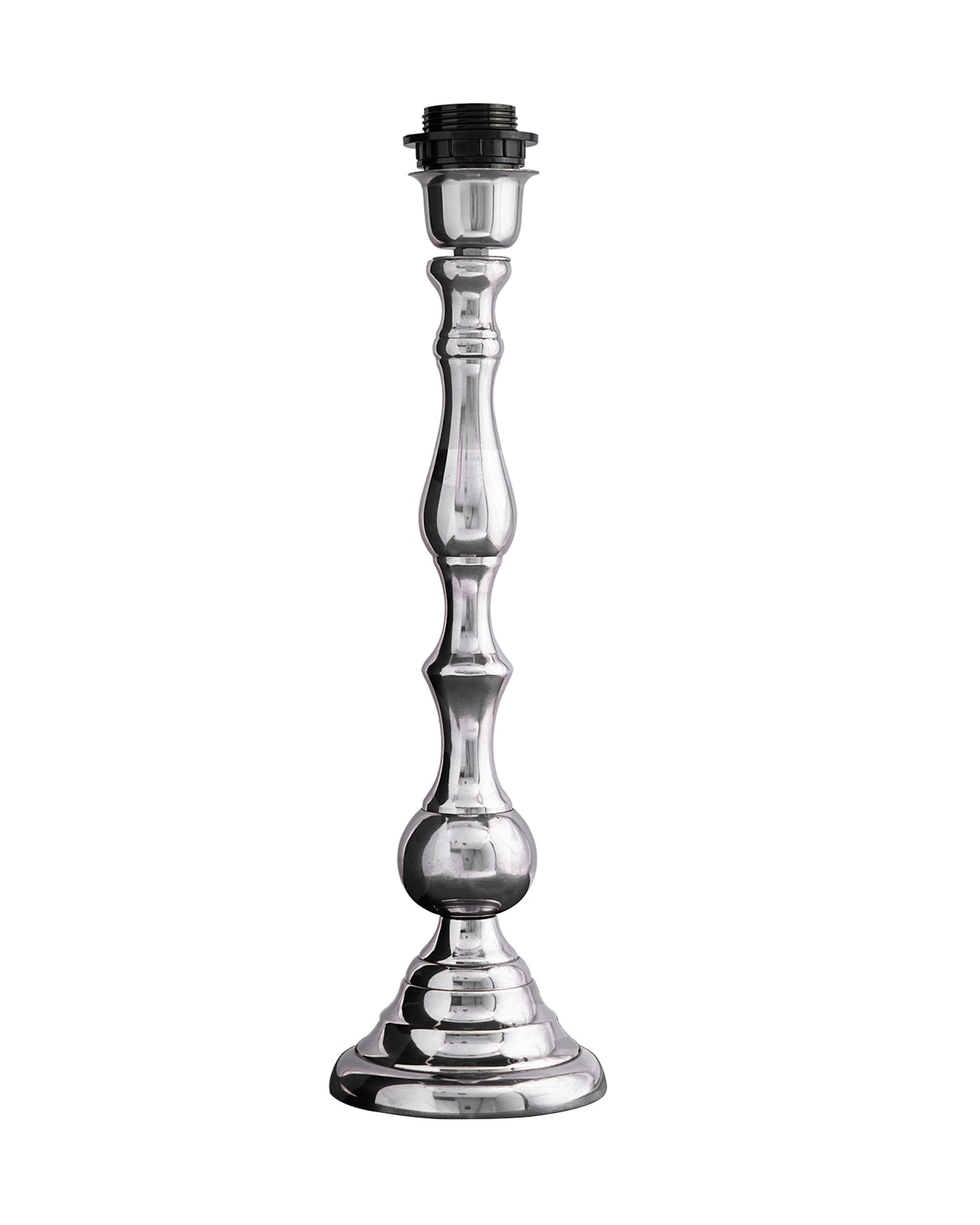 Teardrop chrome lamp with shade