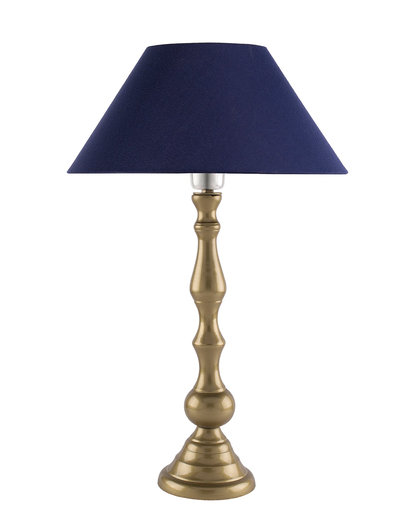 Teardrop gold brushed lamp with shade