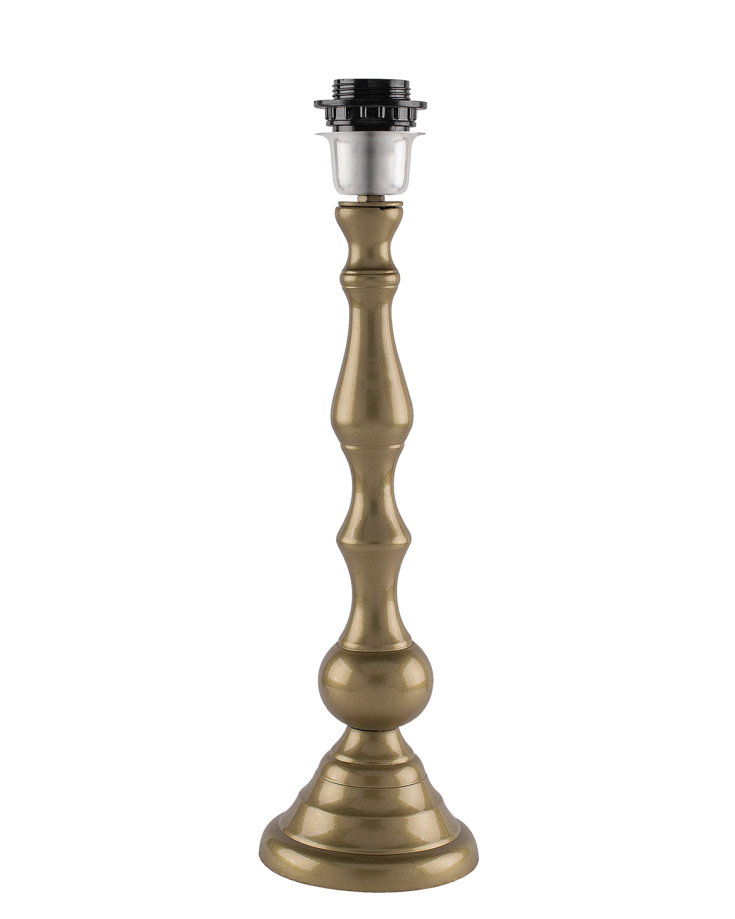Teardrop gold brushed lamp with shade