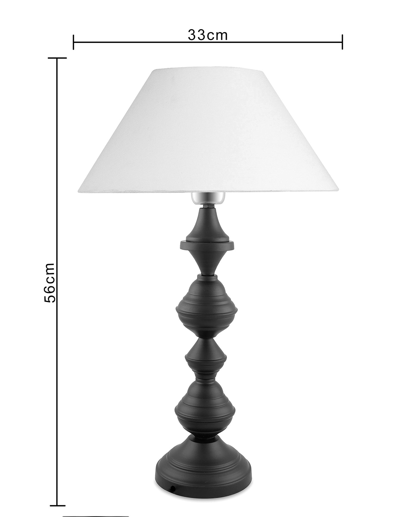 Nordic waterdrop matt black table lamp with shade