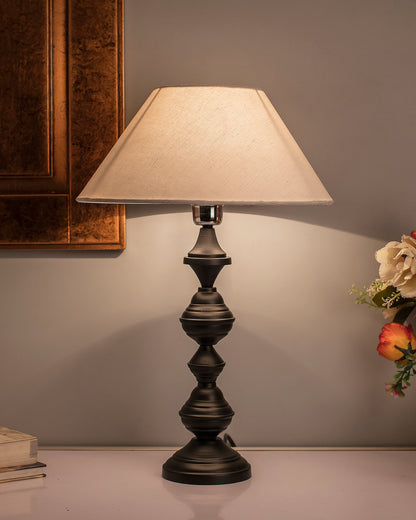 Nordic waterdrop matt black table lamp with shade