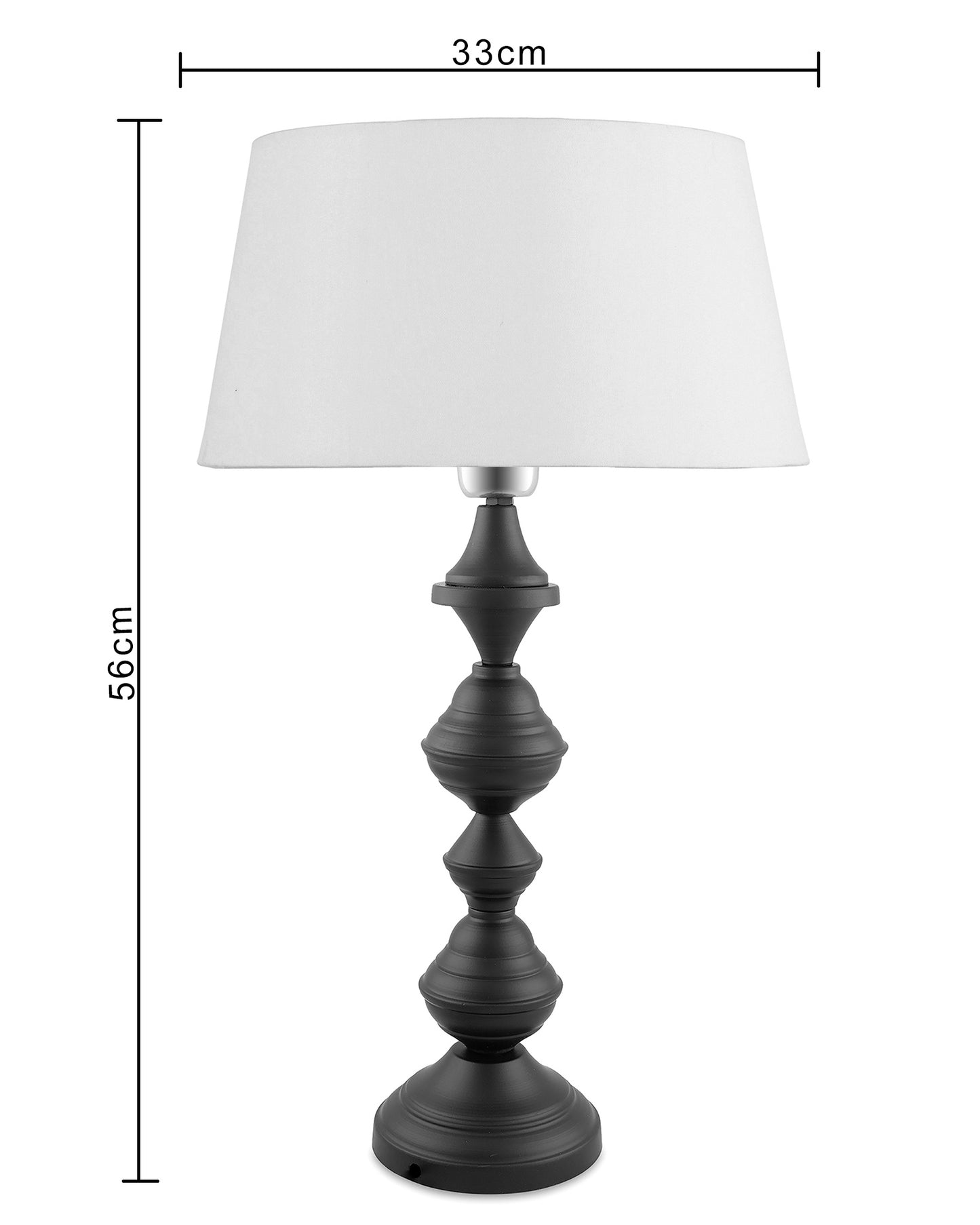 Nordic waterdrop matt black table lamp with shade