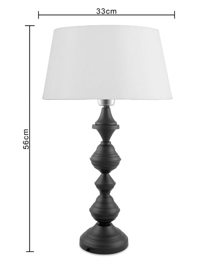 Nordic waterdrop matt black table lamp with shade