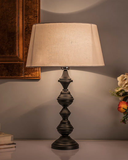 Nordic waterdrop matt black table lamp with shade