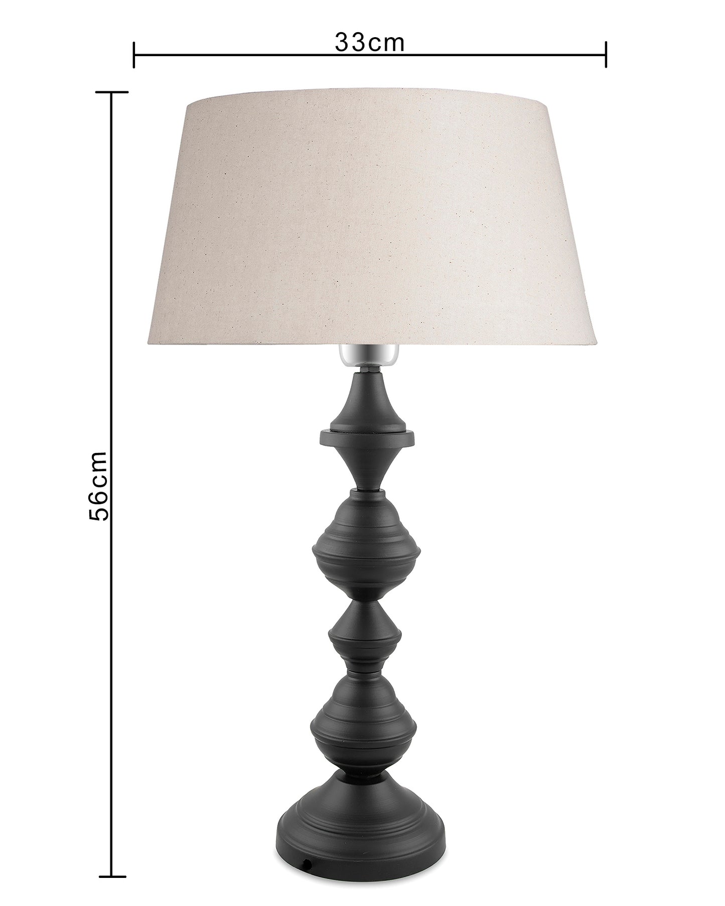 Nordic waterdrop matt black table lamp with shade