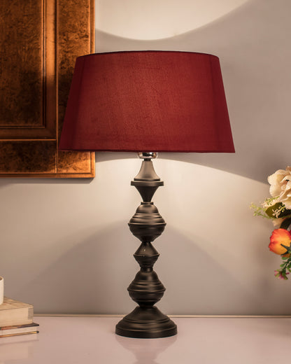 Nordic waterdrop matt black table lamp with shade