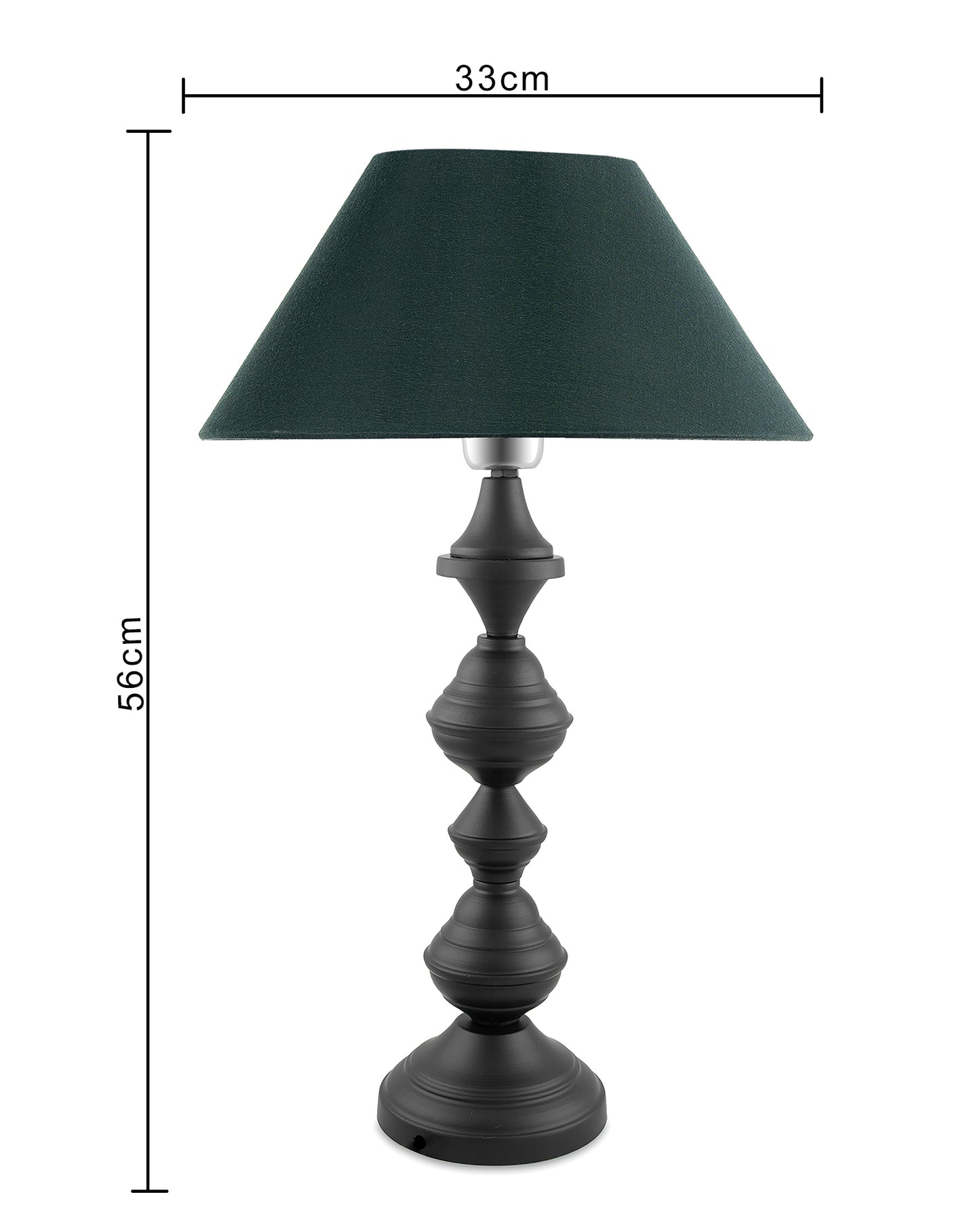 Nordic waterdrop matt black table lamp with shade