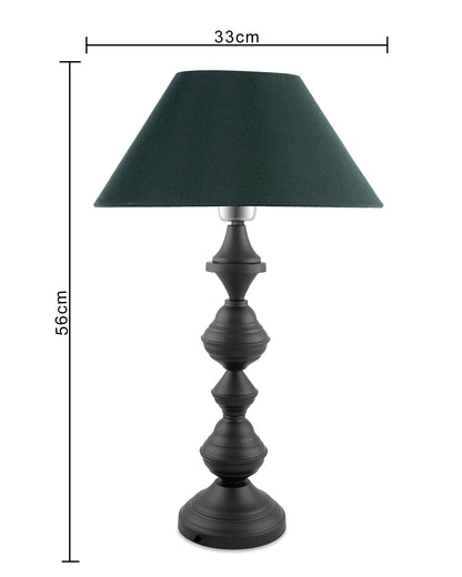 Nordic waterdrop matt black table lamp with shade