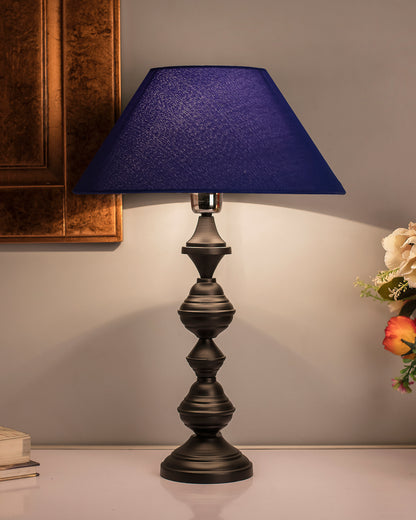 Nordic waterdrop matt black table lamp with shade