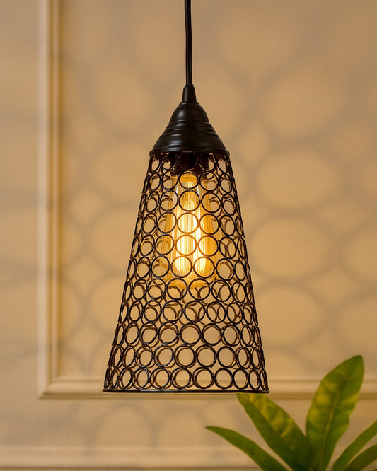 Hanging Black Steel Cone light, hanging light and fixture