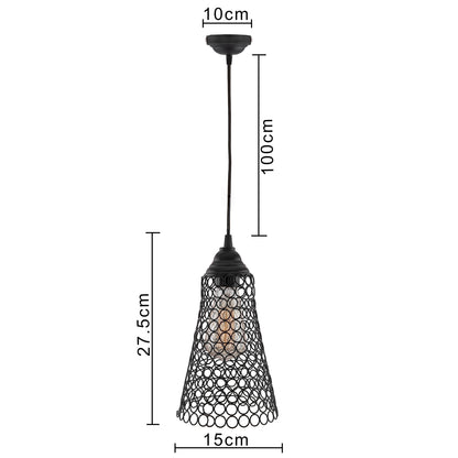 Hanging Black Steel Cone light, hanging light and fixture