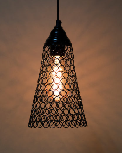 Hanging Black Steel Cone light, hanging light and fixture