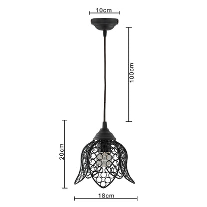 Hanging Black Steel lotus light, hanging light and fixture