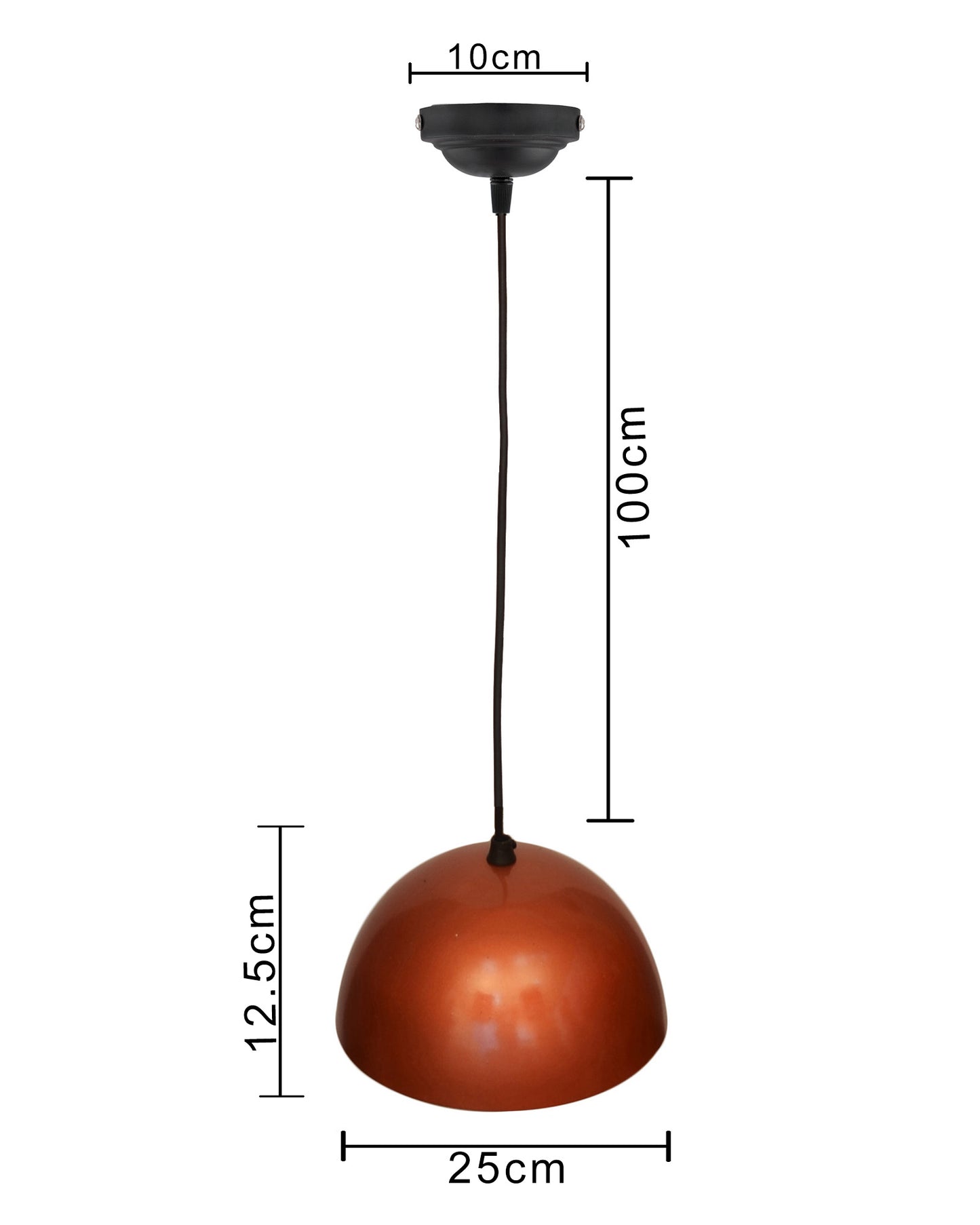 Metallic Pendant hanging light, hanging lamp 10"
