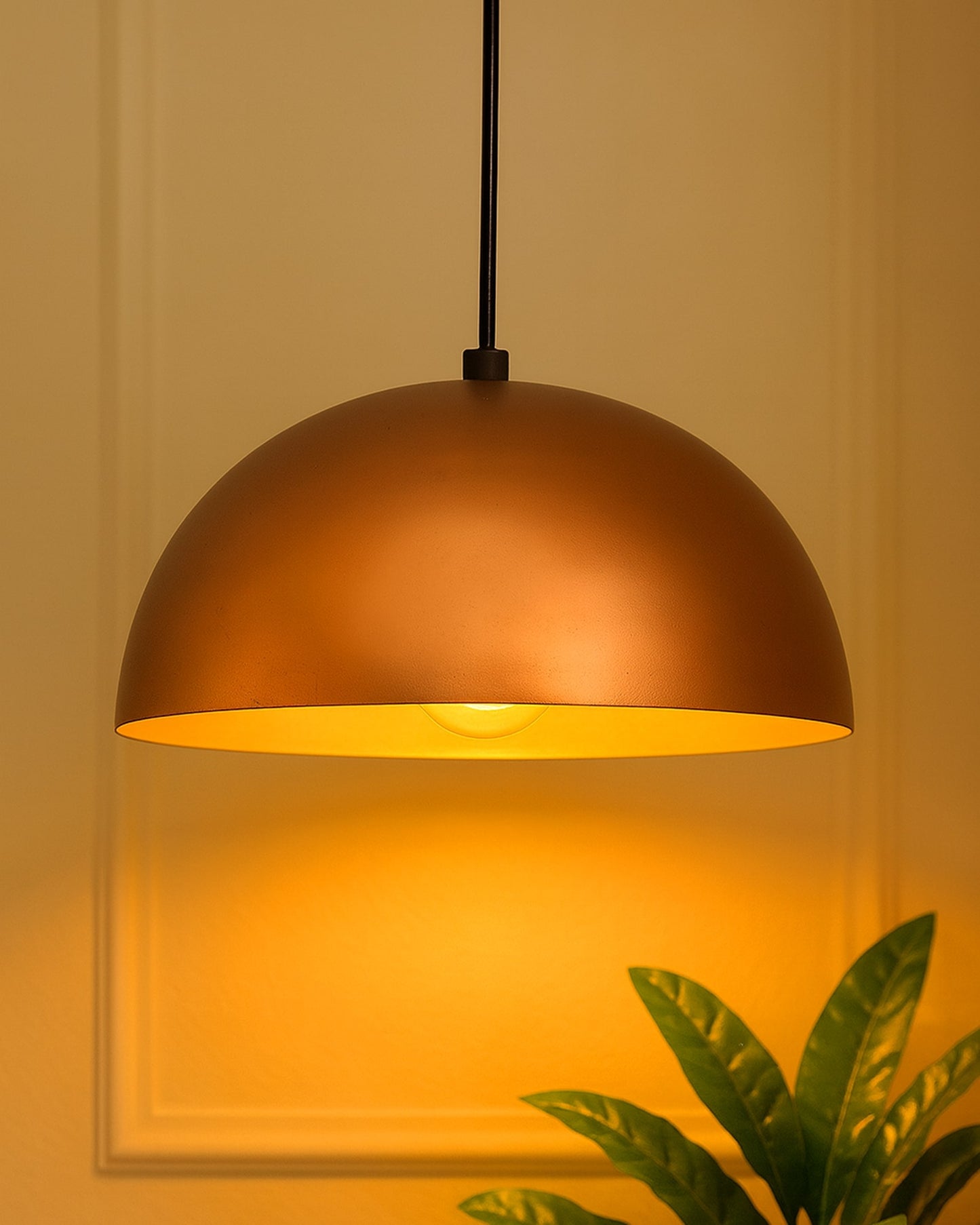 Metallic Pendant hanging light, hanging lamp 8"