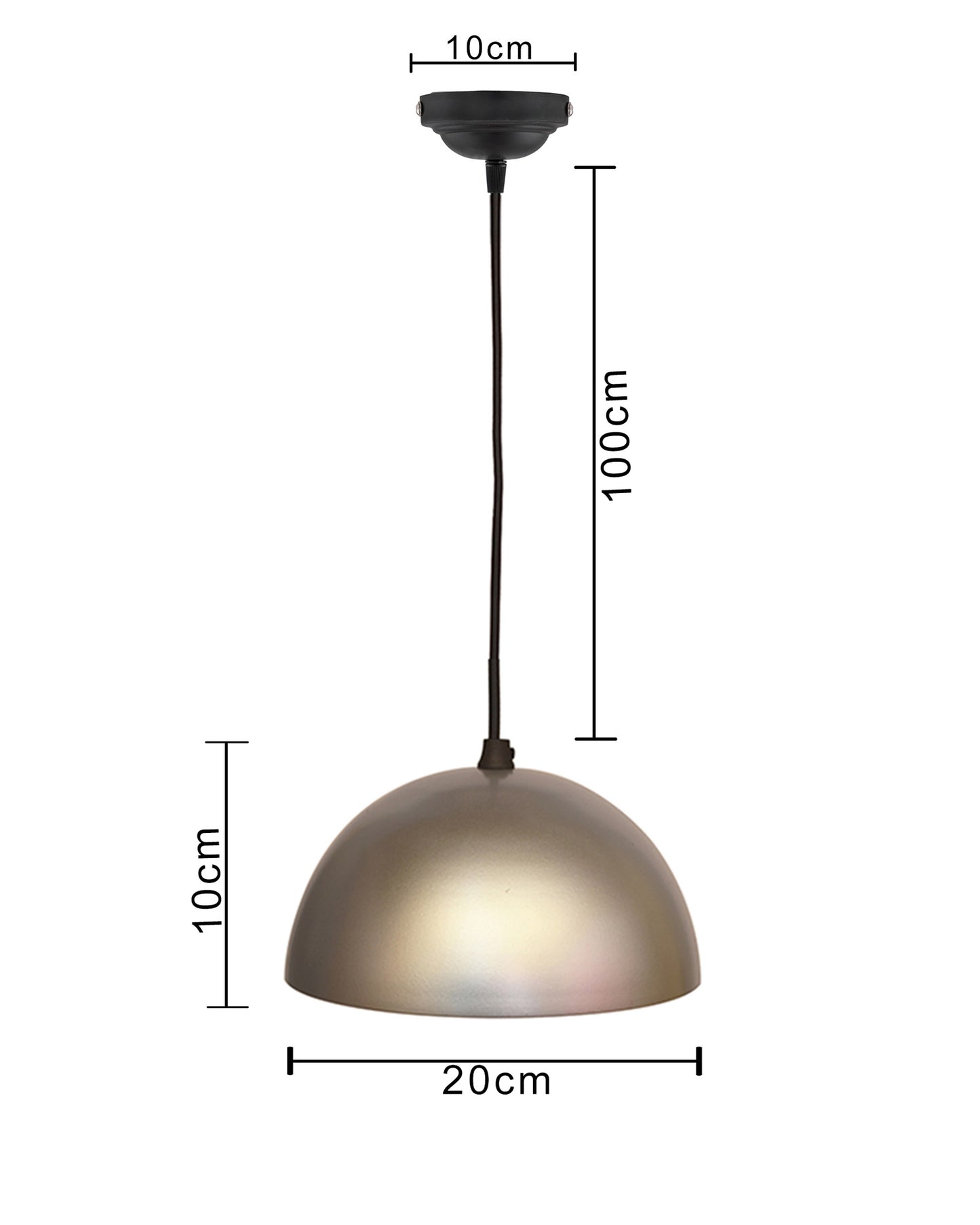 Metallic Pendant hanging light, hanging lamp 8"