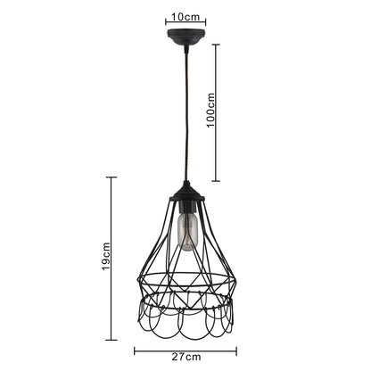 Hanging Black Steel Diamond Pendant, foldable bottom