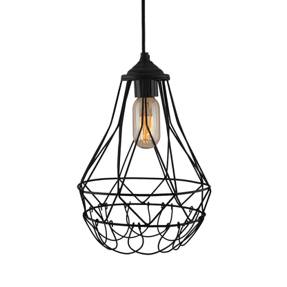 Hanging Black Steel Diamond Pendant, foldable bottom
