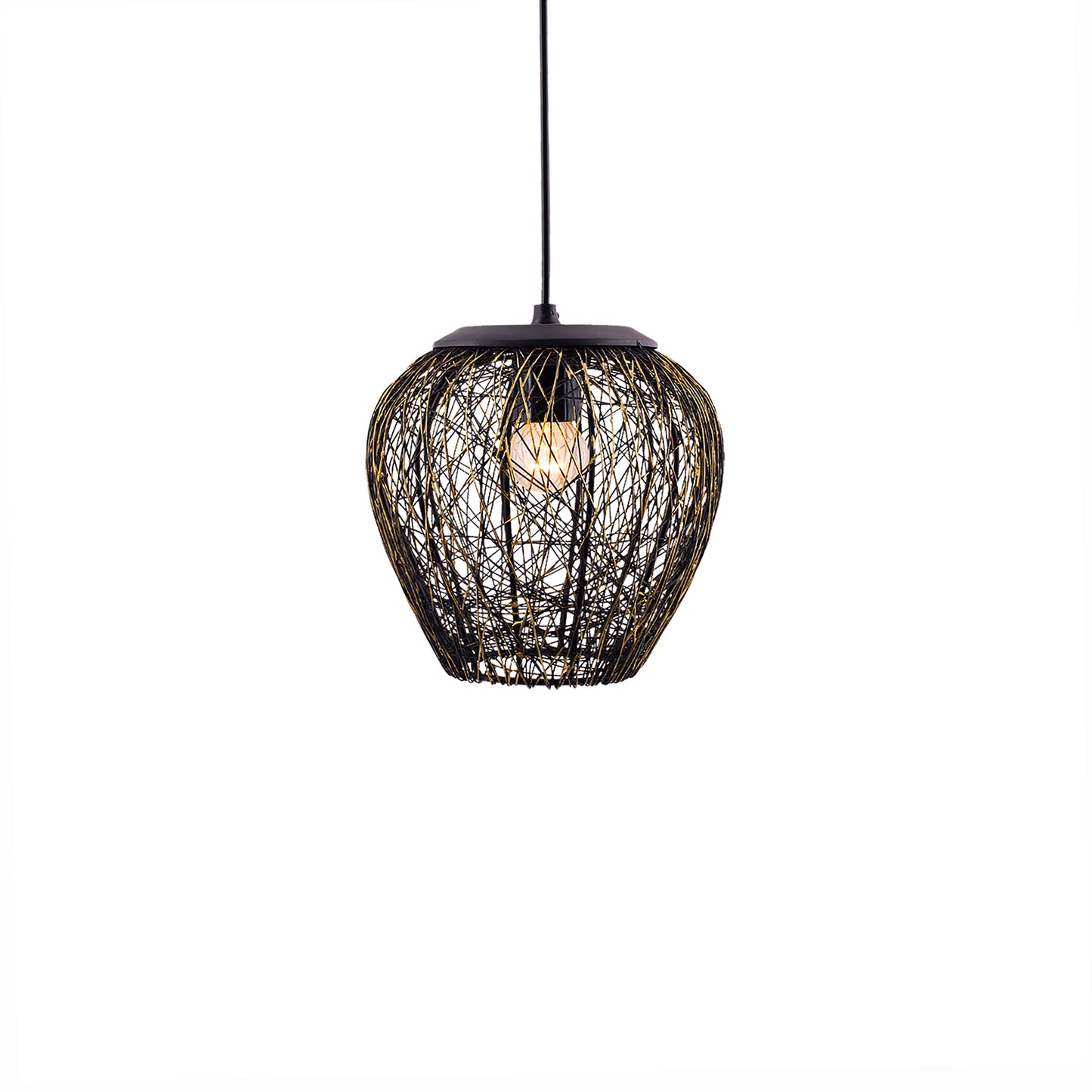 Hanging Black Steel Wire Mesh Pendant, hanging light, lamp