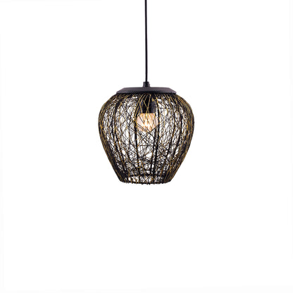 Hanging Black Steel Wire Mesh Pendant, hanging light, lamp