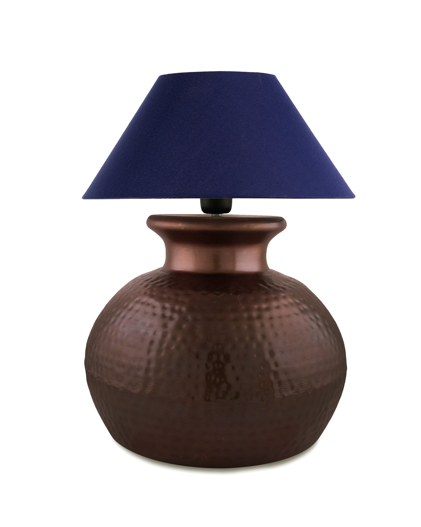 Antique Copper Hammered Pitcher Table Lamp with Shade