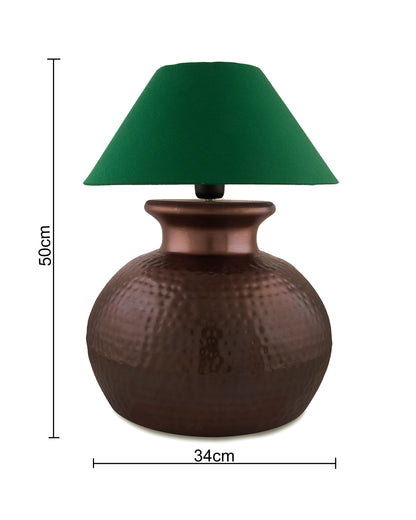 Antique Copper Hammered Pitcher Table Lamp with Shade