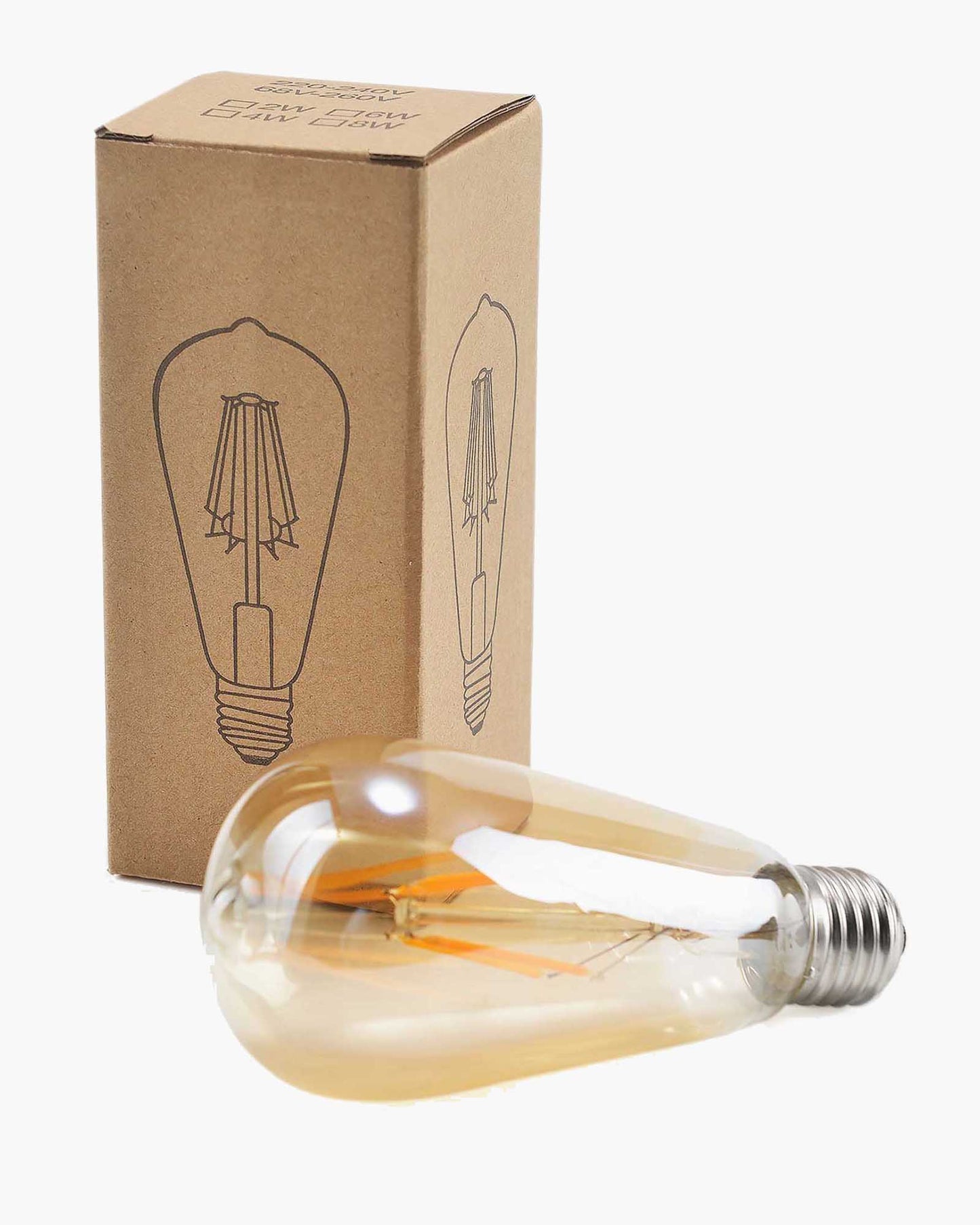 ST64 Pear Shape Filament LED Bulb, 4 Watt, Industrial Decorative Vintage Light Lamp