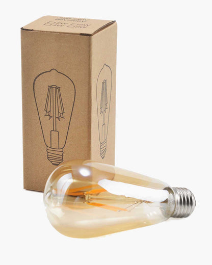 ST64 Pear Shape Filament LED Bulb, 4 Watt, Industrial Decorative Vintage Light Lamp