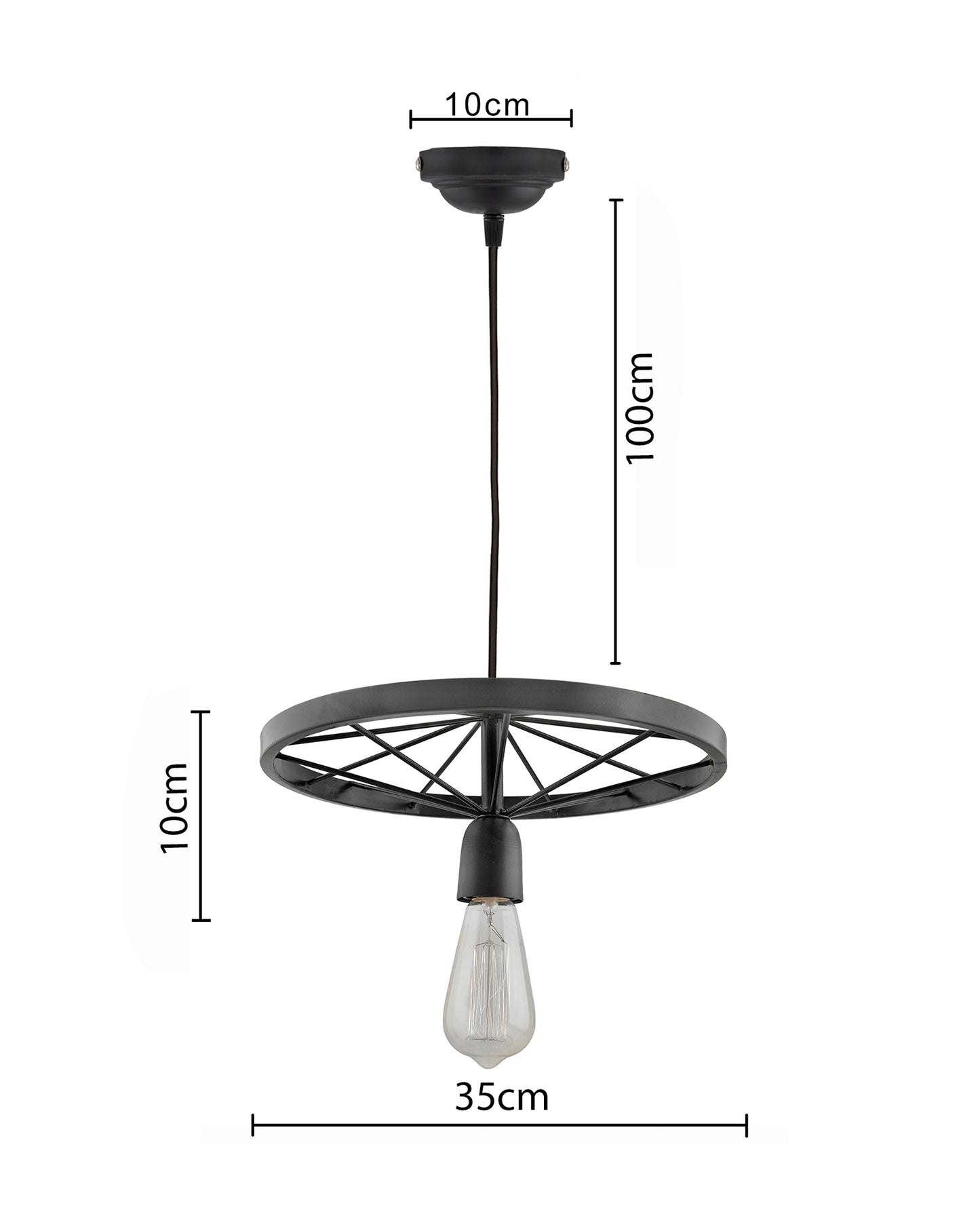 Homesake® Hanging wheel edison hanging light,13" hanging lamp for Home Decor