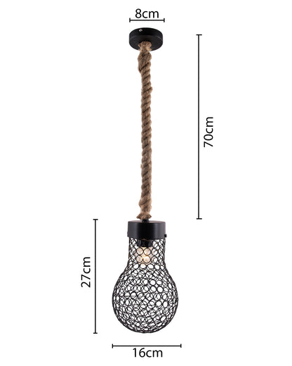 Homesake® Wire Loop Bulb Pendant hanging light, with rope wire for Home Decor