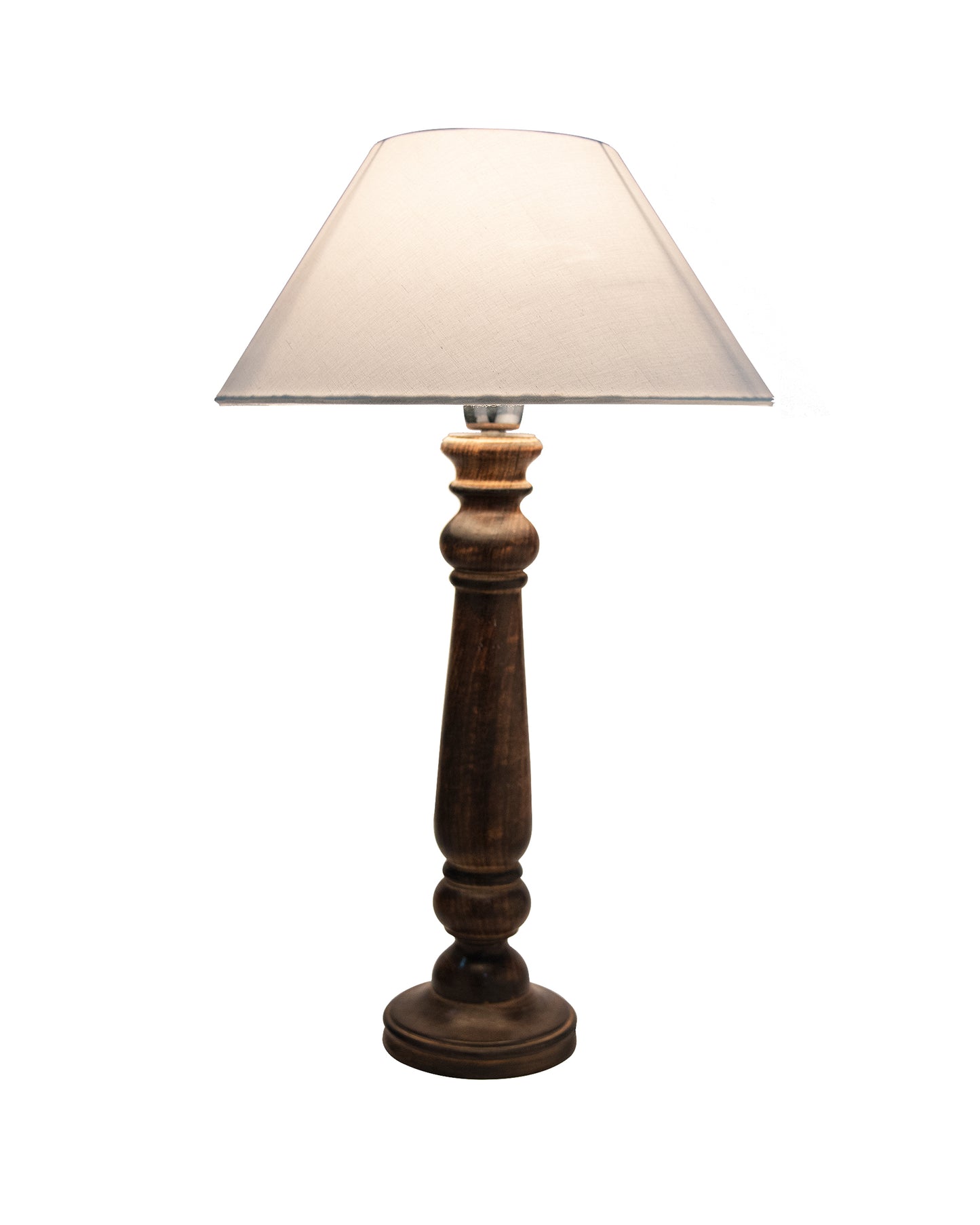 Mabel Antique Black Wood Table Lamp With Shade
