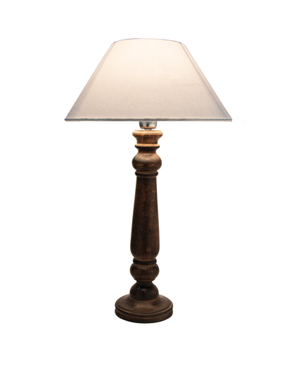 Mabel Antique Black Wood Table Lamp With Shade