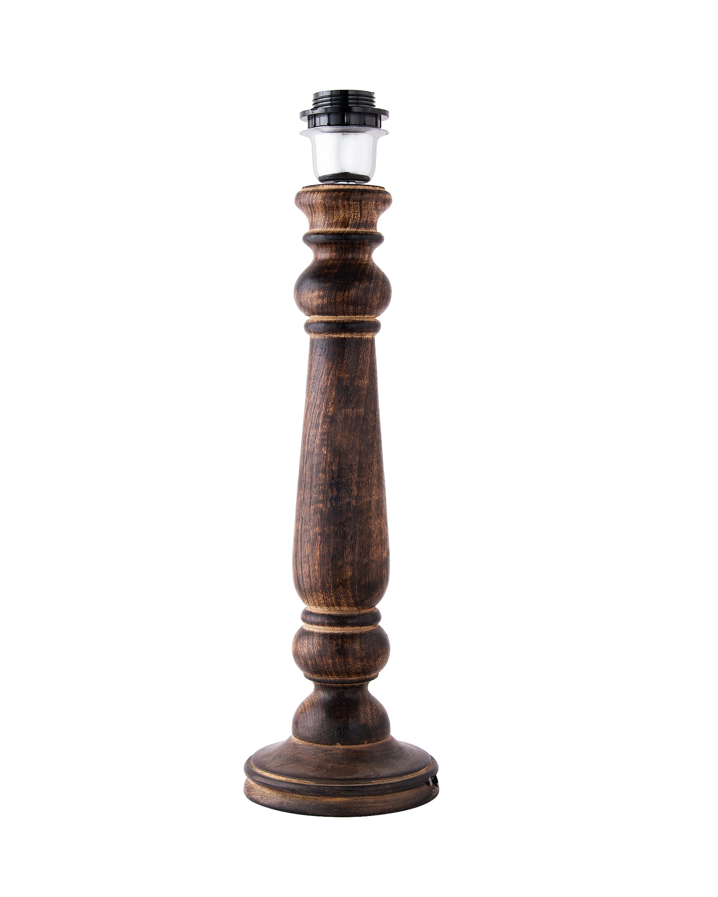 Mabel Antique Black Wood Table Lamp With Shade
