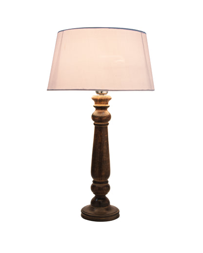 Mabel Antique Black Wood Table Lamp With Shade