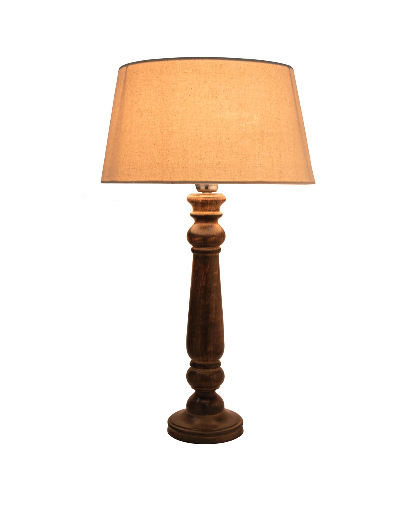 Mabel Antique Black Wood Table Lamp With Shade