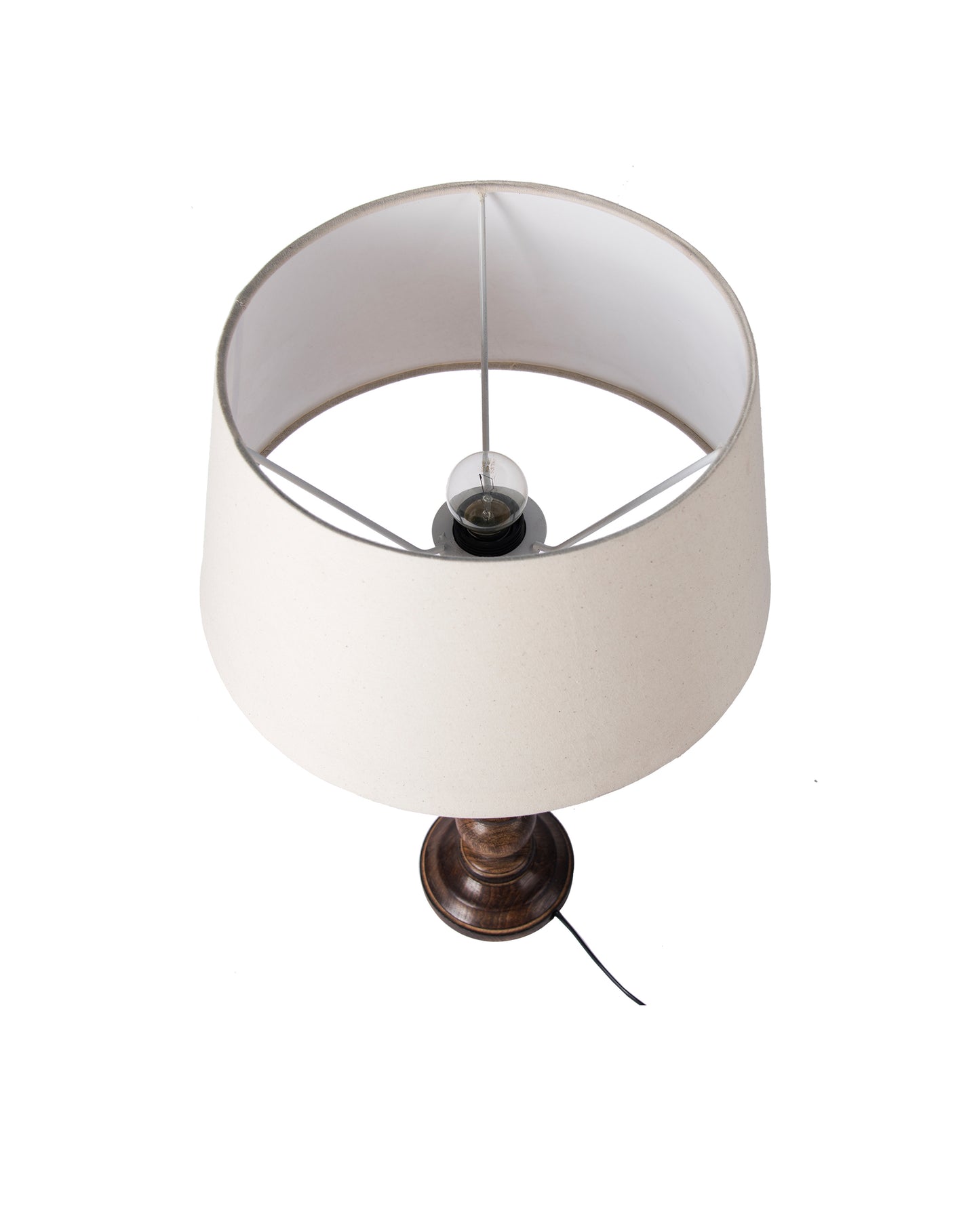 Mabel Antique Black Wood Table Lamp With Shade