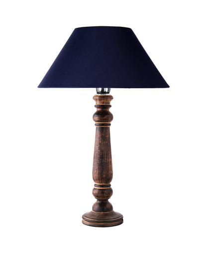 Mabel Antique Black Wood Table Lamp With Shade