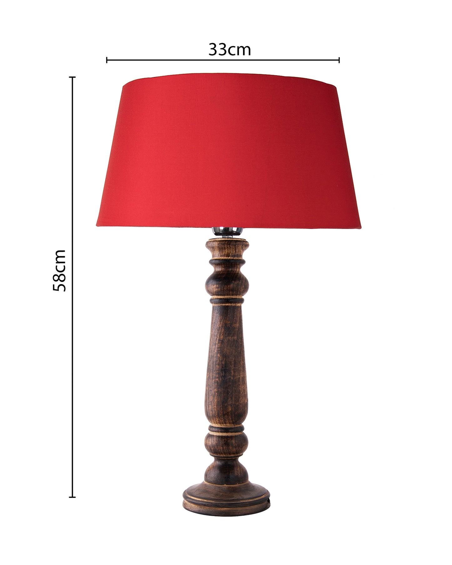 Mabel Antique Black Wood Table Lamp With Shade