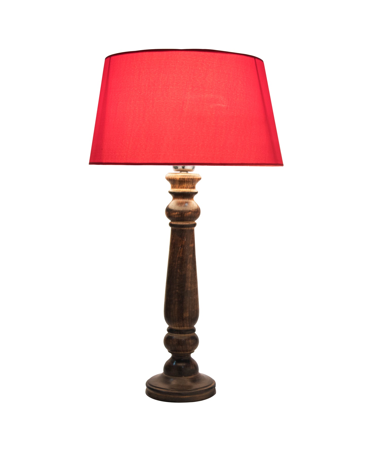 Mabel Antique Black Wood Table Lamp With Shade