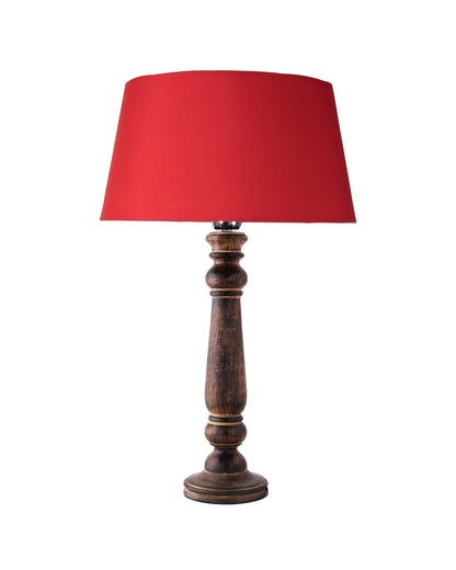 Mabel Antique Black Wood Table Lamp With Shade