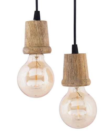 Edison Filament Wooden walnut Taper Bulb Holder, Urban, retro, nordic style, with fixture, Set of 2