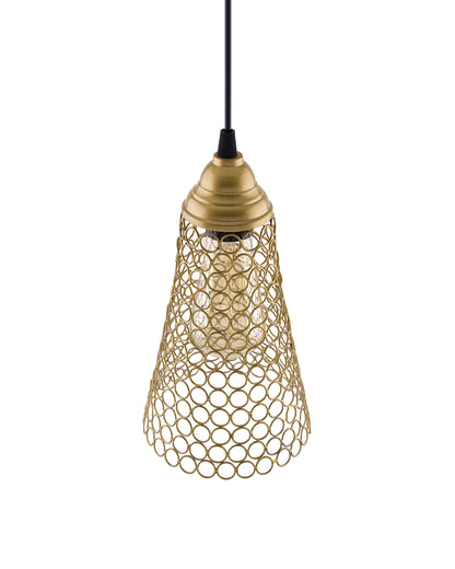 Hanging Golden Steel Cone light, hanging light and fixture
