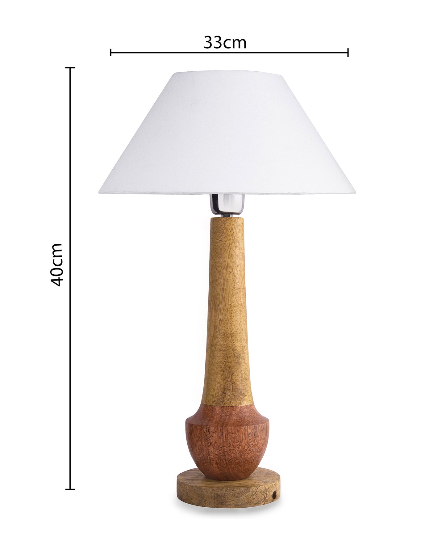 Classic Cubist Wooden Table lamp, with shade